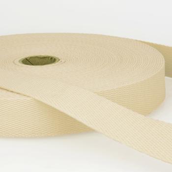 Gurtband Baumwolle Uni Creme 30mm 